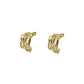 Gold and Silver Interwoven Multi Wire C Hoop Earrings view 5