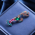 Multicolor Rhinestone Lobster Brooch Pink Blue Green Teal view 3