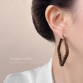 Leopard Flock Hoop Earrings Round Square Two Size Styles view 2