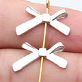 Metal Bow Charms in Six Silver Gold and Bronze Tone Finishes view 5