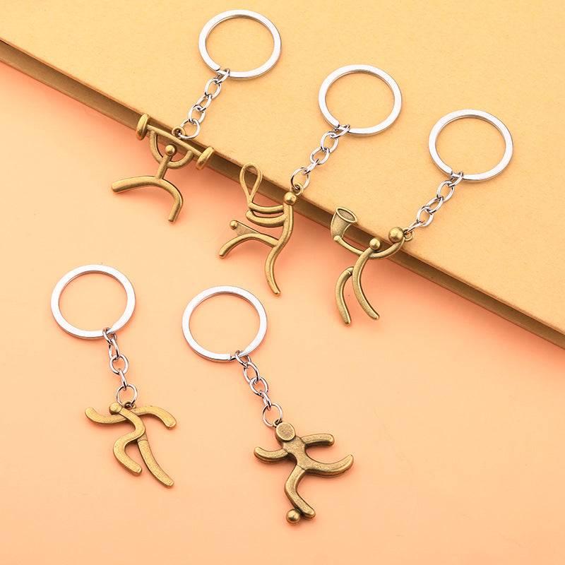 Creative Sports Alloy Keychain Gift for Bike Running Football Basketball
