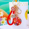 Jeweled Fortune Bag Keychains in Six Bright Color Options view 2