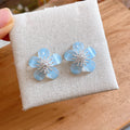 Pastel Crystal Flower Stud Earrings Fashion Jewelry view 6