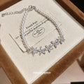 Silver Crystal Flower Pearl Star Swan Charm Bracelets Three Styles view 4