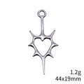 Spiked Open Heart Metal Pendant in Four Polished Finishes view 5