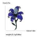 Crystal Covered Lily Stem Brooch in Four Bright Colors view 8