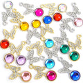 Polished Gold Silver Butterfly Alloy Charms in 18 Styles view 3