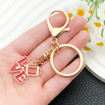Football Helmet Baseball and Badminton Sport Keychains