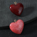 Glossy Glitter Resin Heart Charm Pendant Two Colors view 1
