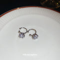 Silver Tone Crystal Hoop Clip On Earrings for Unpierced Ears view 4