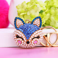 Pearl Jeweled Fox Head Keychains with Six Colors and Two Different Tail Foxes view 2