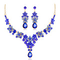 Black Silver Tone Five Point Star Five Designs Metal Necklace and Earring Set view 9