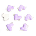 Striped Heart Two Loop Connector Charms in 12 Styles view 9