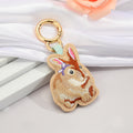 Padded Embroidered Animal Keychains with Snap Hooks in Three Designs view 4