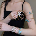 Gold Metal Enamel Starfish Cuff Bracelets And Arm Spirals view 1
