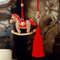 Crystal Rocking Horse Car Hangers with Long Tassels in Six Colors view 1