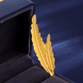 Gold Tone Feather Two Designs Metal Brooch Pin for Jackets and Lapels view 5