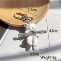 Flocked Cat On Branch Otter Keychains Silver Clips 2 Styles view 3