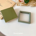 Olive Green Floating Jewelry Display Box And Matching Paper Sleeve view 1