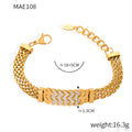 Chevron Mesh Multi-Strand Necklace Bracelet Gold Steel view 7