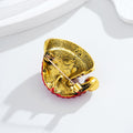 Flower Crystal Enamel Metal Brooch Pin for Jackets and Lapels view 3