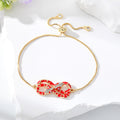Gold Tone Crystal Double Snake Adjustable Slider Bracelets view 7