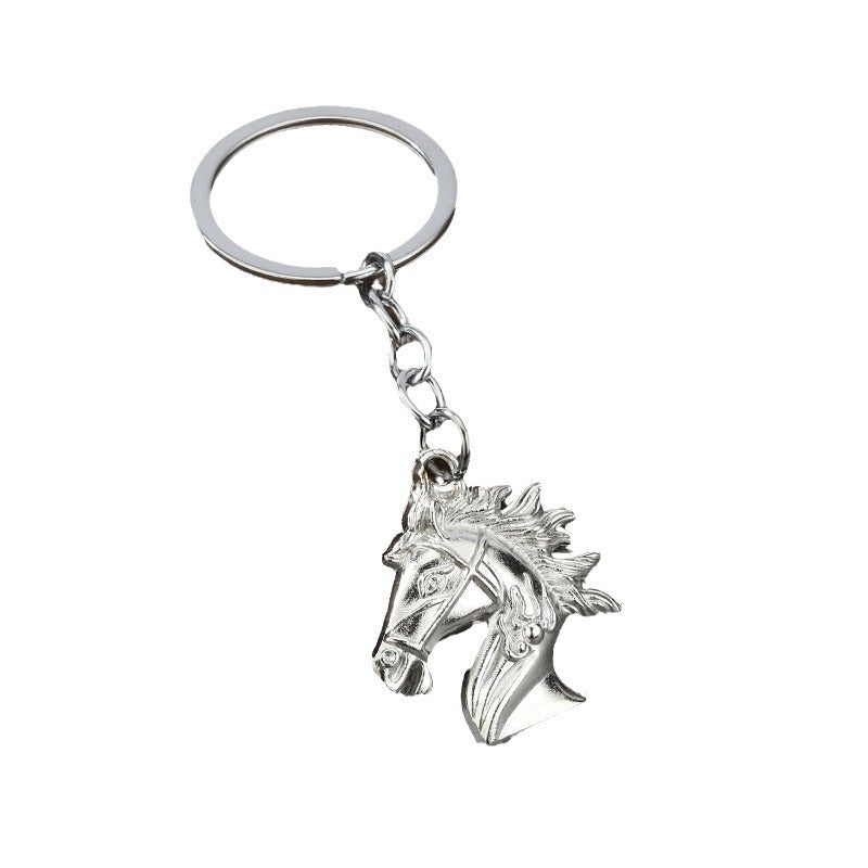 3D Horse Head Zinc Alloy Keychain Gift Pendant