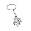 Horse Head Metal Keychain In Gold Tone And Silver Tone view 5
