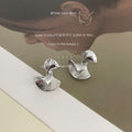 Textured Ginkgo Leaf Stud Earrings Gold or Silver Tone view 6
