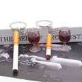 Cigarette and Red Wine Glass Novelty Split Ring Keychains view 5