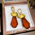 Faceted Resin Geometric Drop Earrings in Two Colorways view 6