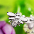 Bee Motif Stud Earrings Silver and Gold Tone Metal Pair view 5