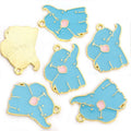 Enamel-Look Gold Silver Elephant Alloy Charms in 6 Styles view 10