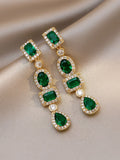 Geometric Crystal Linear Drop Earrings For Women Jewelry view 9