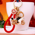 Jeweled Motorcycle Keychains in Four Colors with Fortune and Plain Loops view 2