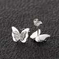 Frosted Butterfly Stud Earrings Rose Gold Gold White Gold view 2