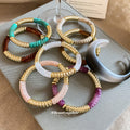 Twisted Rope Acrylic Gold Stretch Bracelets 4 Colors view 2
