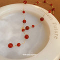 Red Agate Station Chain Necklace Gold Tone Multi Wear view 2