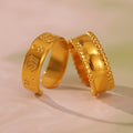 Gold Open Band Rings Textured Embossed Assorted Size 7 view 4
