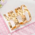 Gold Tone Wide Parallel Strip Hammered Openwork Cuff Bracelet view 3