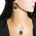Antique Gold Pearl Drop Jewelry Sets Rectangular Gems view 2