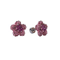 Pink Faceted Stone Cluster Flower Small Stud Earrings view 5