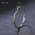 Silver Thin Wavy Band Stackable Finger Ring Sizes 6-10 view 4