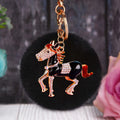 Crystal Thousand Mile Horse Keychains with Pompoms and Plain Options view 4