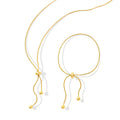 Snake Chain Lariat Necklace Adjustable Slider Bracelet Ball Ends view 5
