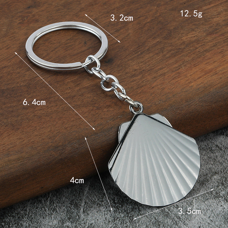 Minimalist Beach Shell Zinc Alloy Keychain Bag Charm
