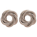 Sculptural Knot Stud Earrings In Gold And Silver Tones view 5