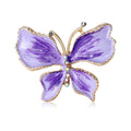 Pastel Enamel Butterfly Brooch in Purple and Blue for Jackets and Scarves view 3