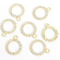 Round Crystal Halo Charms in Gold and Silver Tone Finishes view 4