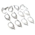 Silver Tone Oval Leverback Earring Findings with Bottom Loops view 5